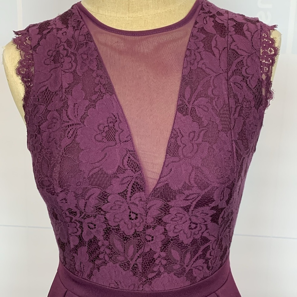 Streetwear Society purple lace and sheer bodice sleeveless Dress, Small - Picture 3 of 5